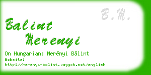balint merenyi business card