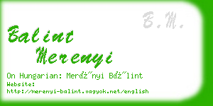 balint merenyi business card